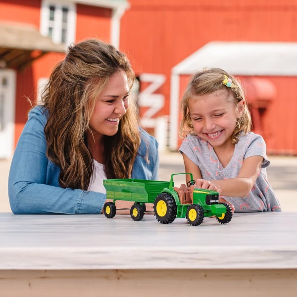 TOMY Ertl John Deere 8인치 트랙터 및 플레어박스 왜건 세트(스타일은 다를 수 있음)