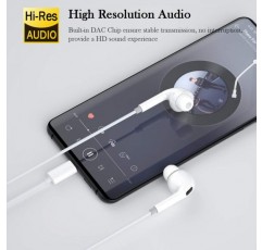 Samsung S20 FE A53 A33용 iMangoo USB-C Type-C 헤드폰 갤럭시 Z 플립 4 S22 Ultra S21 S20+ Pixel 6a 6 Oneplus White용 마이크 및 볼륨 조절 기능이 있는 인이어 헤드폰 Hi-Fi 스테레오