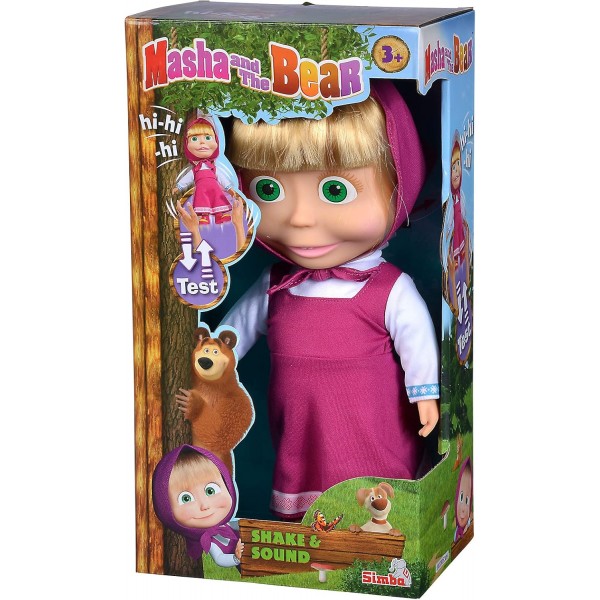 Simba MASHA & THE BEAR SHAKE AND SOUND INTERACTIVE 30CM 인형, 다색, 109301074