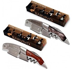 Barvivo 전문 웨이터 코르크 따개 Barvivo Black Resin의 전문 웨이터 코르크 따개와 스테인레스 스틸 및 천연 로즈우드 번들로 제작된 이 와인 오프너입니다.