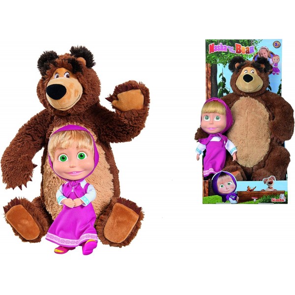 MASHA & THE BEAR 23CM 인형 및 43CM 소프트 토이 베어 트윈 팩