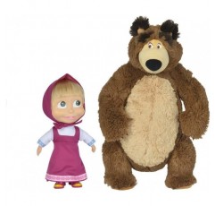 MASHA & THE BEAR 23CM 인형 및 43CM 소프트 토이 베어 트윈 팩