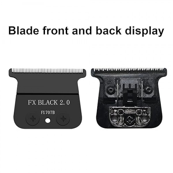 BaBylissPRO FX787 및 FX726 트리머와 호환되는 FX707B 교체 블레이드, BaByliss 트리머 블레이드와 호환되는 4개의 가드 세트가 있는 DLC 교체 블레이드, 검정색