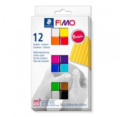 STAEDTLER FIMO 소프트 폴리머 클레이 - 주얼리, 조각, 공예용 오븐 베이킹 클레이, 12가지 다양한 색상, 8023 C12-1