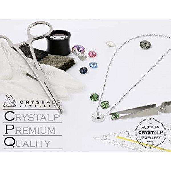 Crystalp의 Swarovski® 크리스털이 있는 차크라 생명의 나무 귀걸이, 금도금