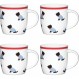 KitchenCraft Seating Westies Dog Patterned Barrel 머그, 중국, 화이트, 4개(1팩)