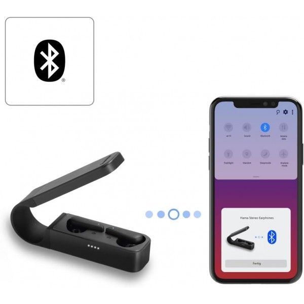Hama Spirit Pocket Bluetooth 헤드폰(마이크가 있는 인이어 헤드폰, 충전 스테이션이 있는 진정한 무선 이어버드, 특히 가벼움, 실행 시간 30시간, 음성 제어가 가능한 무선 헤