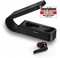 Hama Spirit Pocket Bluetooth 헤드폰(마이크가 있는 인이어 헤드폰, 충전 스테이션이 있는 진정한 무선 이어버드, 특히 가벼움, 실행 시간 30시간, 음성 제어가 가능한 무선 헤