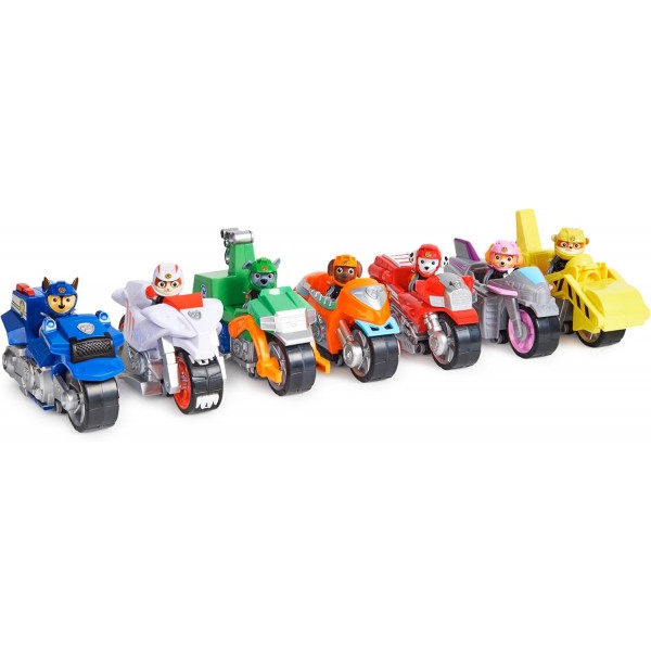 Paw Patrol Moto Pups - 윌리 기능이 있는 풀백 모터가 장착된 살쾡이 그림 - 장난감 자동차