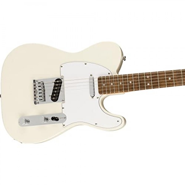 Squier Affinity 시리즈 텔레캐스터 일렉트릭 기타, 2년 보증 포함, 올림픽 화이트, 로렐 핑거보드