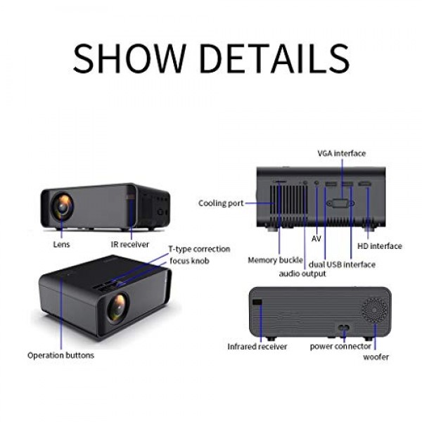 프로젝터 LED HD 시네마 12000 루멘 HDMI 안드로이드 WiFi 홈 3D 4K BT 1080P LED 조명 야간 소켓