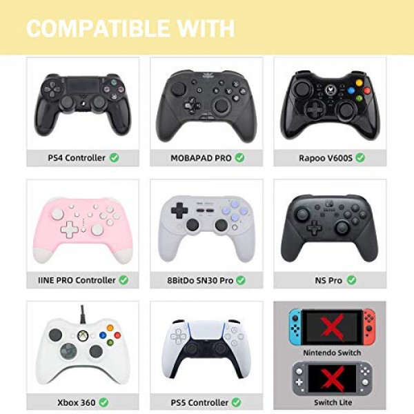 2Pcs 아날로그 엄지 그립 스틱 커버, 무선 컨트롤러 게임 원격 조이스틱 캡, PS5/PS4/Xbox one/360/NS PRO (C) 용 환상적인 미끄럼 방지 실리콘 핸들 보호 커버