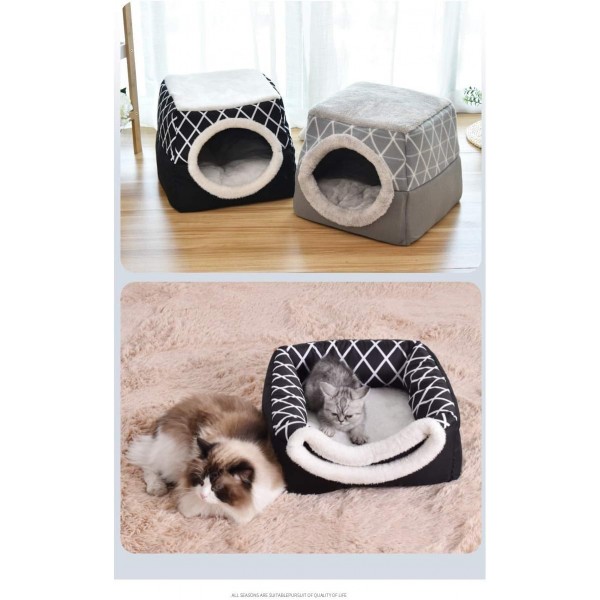 thematys 고양이 동굴 I 고양이 침대 추가 베개 I 접을 수 있는 고양이 집 I 컨버터블 포옹 동굴 I 휴대 및 긁힘 방지(L, Style 6) L Style 6