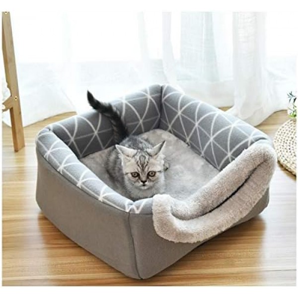 thematys 고양이 동굴 I 고양이 침대 추가 베개 I 접을 수 있는 고양이 집 I 컨버터블 포옹 동굴 I 휴대 및 긁힘 방지(L, Style 6) L Style 6