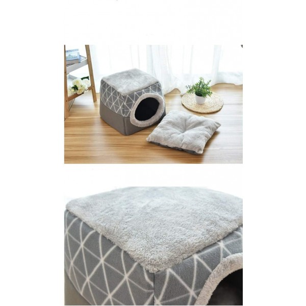 thematys 고양이 동굴 I 고양이 침대 추가 베개 I 접을 수 있는 고양이 집 I 컨버터블 포옹 동굴 I 휴대 및 긁힘 방지(L, Style 6) L Style 6