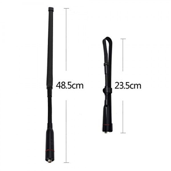 HYS 전술 접이식 채찍 안테나, SMA-여성, VHF UHF 144/430Mhz, Kenwood TYT Retevis용 구즈넥 안테나 BAOFENG UV-82 UV-B5 GT-3 BF-F8HP UV-5RA UV-5RE UV-5R 양방향 라디오 스캐너