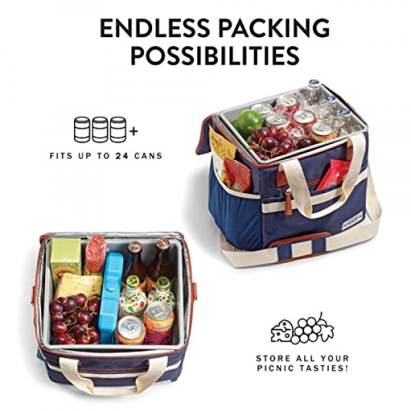 Fit & Fresh 24캔 단열 소프트 쿨러 백, 스틸, 7.12리터