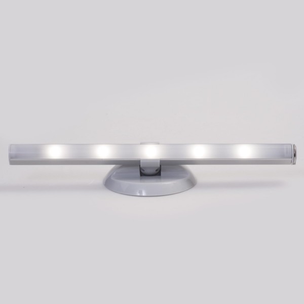 Müller-Licht 400161, 통합 2레벨 조광기, 4 x AAA 배터리, 알루미늄, 1W, 은, 3 x 26.7 x 9cm를 포함하는 범용 벽 및 테이블 마운트가 있는 LED 배터리 조명