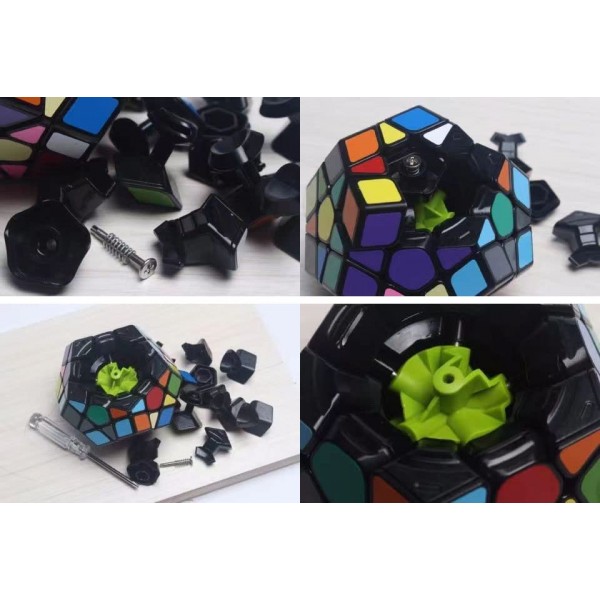 Megaminx 스피드 큐브 3x3x3 by 3 Megaminx 매직 스피드 큐브 3x3X3 정십이면체 큐브 퍼즐 생생한 컬러 매직 큐브 빠르고 튼튼한 큐브 퍼즐 장난감