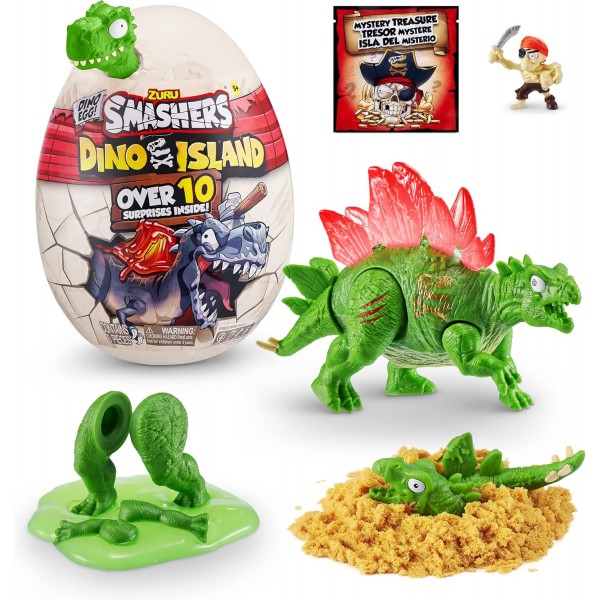 ZURU SMASHERS Dino Island Nano Egg, 서프라이즈 개봉기, 공룡 컬렉션 장난감, 스타일은 다를 수 있음, 7486