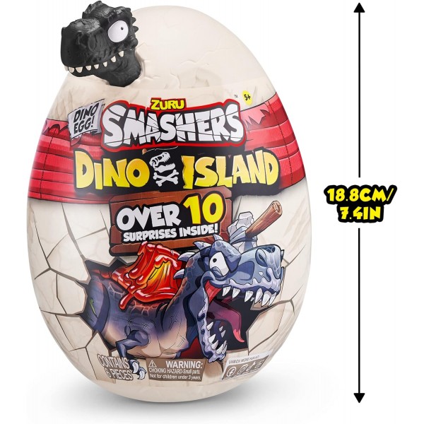 ZURU SMASHERS Dino Island Nano Egg, 서프라이즈 개봉기, 공룡 컬렉션 장난감, 스타일은 다를 수 있음, 7486