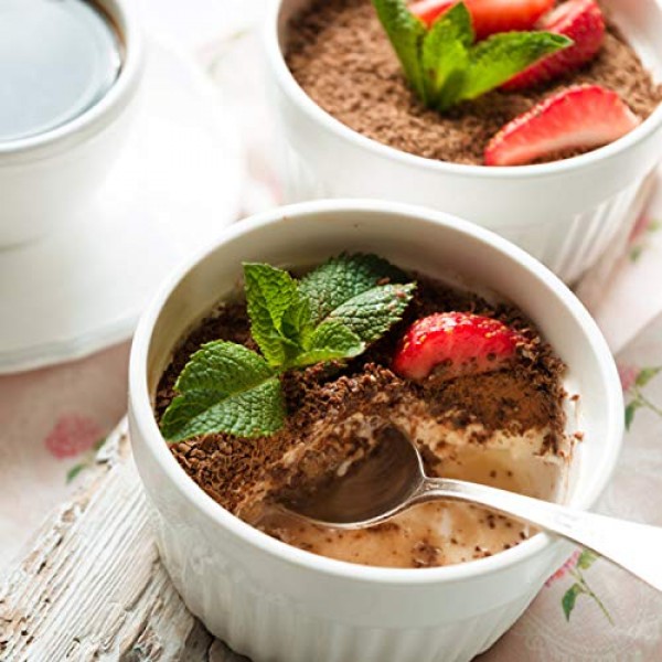 12 온스 Ramekin 그릇, WERTIOO 8 PCS 베이킹 및 요리용 Ramekins, 푸딩, Creme Brulee, 커스터드 컵용 오븐 안전 매끄러운 도자기 Ramikins