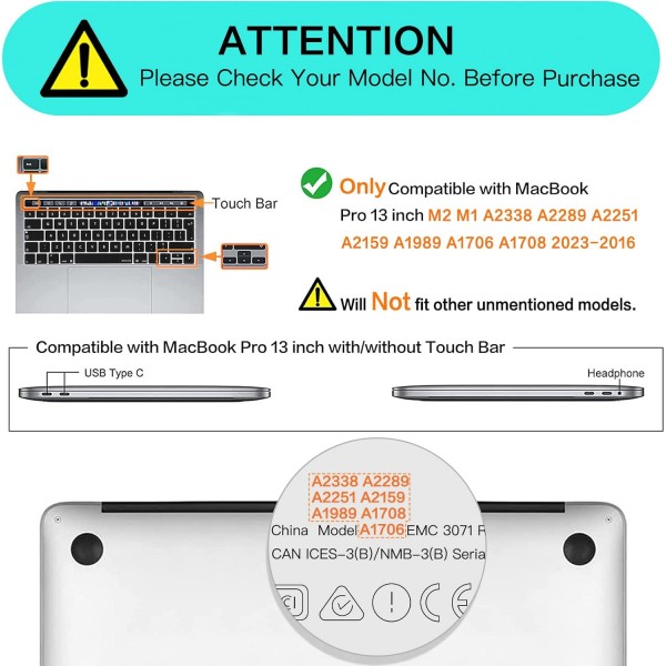 MOSISO 케이스 MacBook Pro 13 인치 2023 2022 2021-2016 M2 M1 A2338/A2289/A2251/A2159/A1989/A1706/A1708, 플라스틱 하드 쉘 및 키보드 보호기 및 화면 보호기 및 보관 가방, 분필 핑크와 호환 