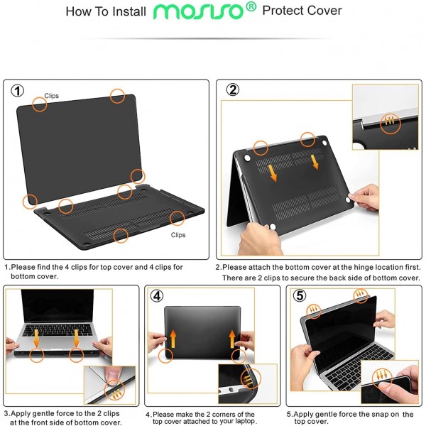 MOSISO 케이스 MacBook Pro 13 인치 2023 2022 2021-2016 M2 M1 A2338/A2289/A2251/A2159/A1989/A1706/A1708, 플라스틱 하드 쉘 및 키보드 보호기 및 화면 보호기 및 보관 가방, 분필 핑크와 호환 