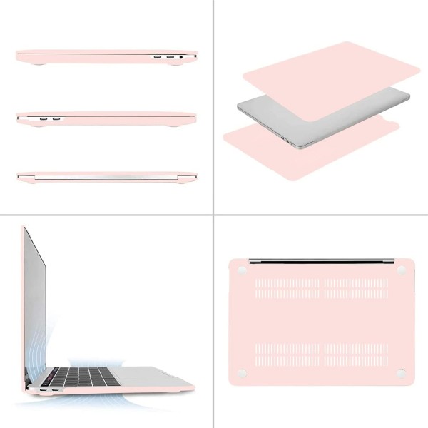 MOSISO 케이스 MacBook Pro 13 인치 2023 2022 2021-2016 M2 M1 A2338/A2289/A2251/A2159/A1989/A1706/A1708, 플라스틱 하드 쉘 및 키보드 보호기 및 화면 보호기 및 보관 가방, 분필 핑크와 호환 