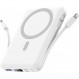 Yiisonger 자기 무선 전원 은행 - 10000mAh 휴대용 충전기 내장 케이블을 사용한 22.5W PD 고속 충전 LED 디스플레이, iPhone 15/14/13/12/Pro/Mini/Pro Max(흰색)용 슬림 자기 배터리 팩