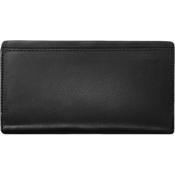 STILORD 'Hannah' 앤티크 가죽으로 만든 여성용 빈티지 지갑, 지퍼 체인지가 있는 대형 지갑, RFID NFC 보호 기능이 있는 가로 EC 카드, 색상: 블랙