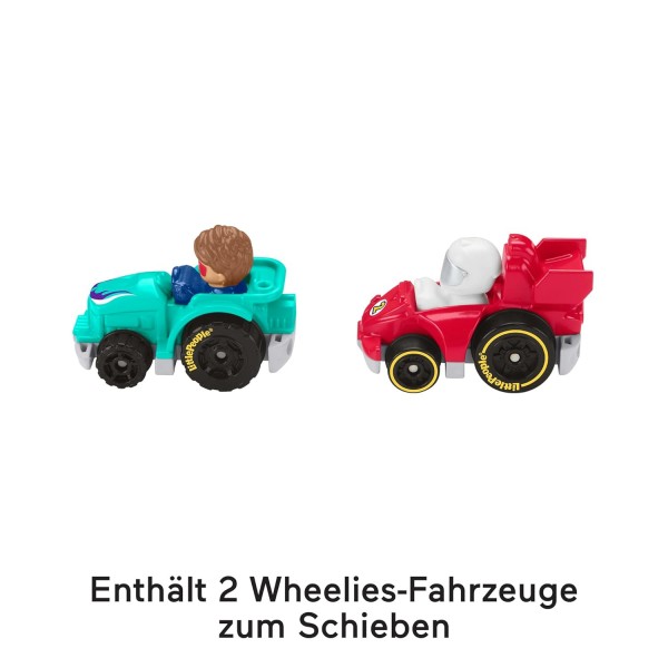 Fisher-Price HBX23 - Little People Ramp 'n Go 2-in-1 Car Transporter Playset with 2 Wheelies Cars and 3 Figures 아기 장난감 18개월 - 5세