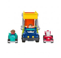 Fisher-Price HBX23 - Little People Ramp 'n Go 2-in-1 Car Transporter Playset with 2 Wheelies Cars and 3 Figures 아기 장난감 18개월 - 5세