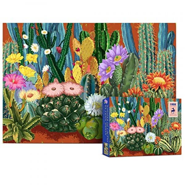 Antelope - 성인을 위한 1000피스 퍼즐, 선인장의 속삭임 직소 퍼즐 Lynn Weilin의 1000피스, 다양한 종류의 선인장을 사용한 봄 식물 직소 퍼즐, 선인장 퍼즐