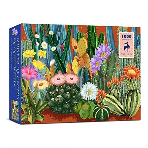 Antelope - 성인을 위한 1000피스 퍼즐, 선인장의 속삭임 직소 퍼즐 Lynn Weilin의 1000피스, 다양한 종류의 선인장을 사용한 봄 식물 직소 퍼즐, 선인장 퍼즐
