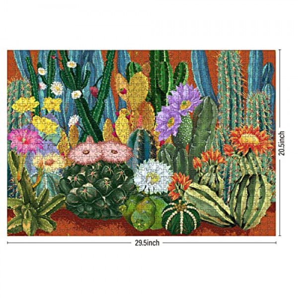 Antelope - 성인을 위한 1000피스 퍼즐, 선인장의 속삭임 직소 퍼즐 Lynn Weilin의 1000피스, 다양한 종류의 선인장을 사용한 봄 식물 직소 퍼즐, 선인장 퍼즐