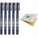Tombow Fudenosuke Fude 브러쉬 펜 하드(GCD-111) x5 세트, 오리지널 스티커 메모 포함 – 서예, 아트 드로잉, 일러스트레이션, 만화에 적합