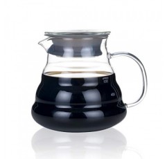 BLUE BREW 투명 유리 레인지 커피 서버, 600ML(20oz) 푸어 오버 티 & 커피 메이커용 유리병, 내열 유리 커피 포트, 투명, BB1008