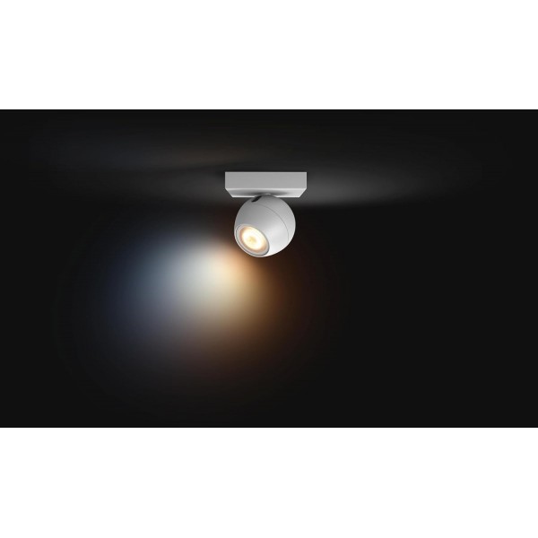 Philips Hue White Ambiance 1 스포트라이트 Buckram 확장 조명 흰색 250lm, 밝기 조절 가능, 모든 흰색 음영, 앱을 통해 제어 가능, Amazon Alexa(Echo, Echo Dot)와 호환 가능