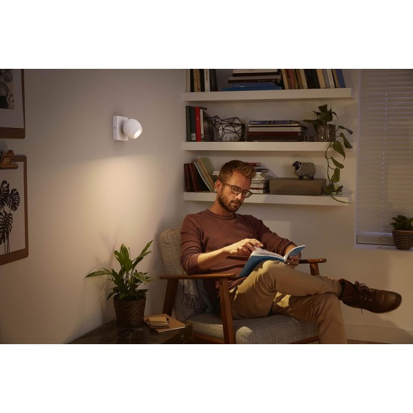 Philips Hue White Ambiance 1 스포트라이트 Buckram 확장 조명 흰색 250lm, 밝기 조절 가능, 모든 흰색 음영, 앱을 통해 제어 가능, Amazon Alexa(Echo, Echo Dot)와 호환 가능