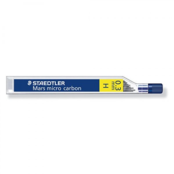 Staedtler Micro Mars 카본 샤프펜슬 심, 0.3mm, H, 60mm x 12(250 03 H)