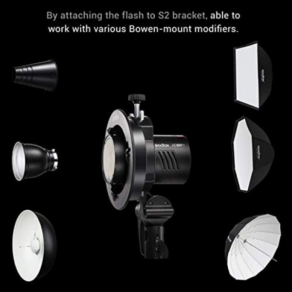 Godox 플래시 AD100Pro AD100 Pro 스트로브 라이트 사진, 100Ws 2.4G 플래시 스트로브, 1/8000 HSS, 0.01-1.5s 재활용, 360회 최대 전력 플래시, 2600mAh 배터리, 삼각대로 TTL/M/다기능 지원