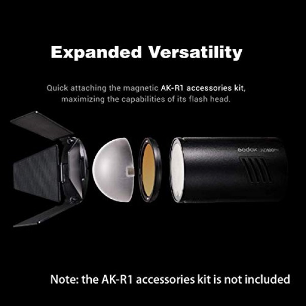 Godox 플래시 AD100Pro AD100 Pro 스트로브 라이트 사진, 100Ws 2.4G 플래시 스트로브, 1/8000 HSS, 0.01-1.5s 재활용, 360회 최대 전력 플래시, 2600mAh 배터리, 삼각대로 TTL/M/다기능 지원
