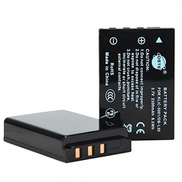DSTE® 2X KLIC-5001 교체용 리튬 이온 배터리 호환 Easyshare P712 P850 Z730 Z760 DX6490 DX7440 DX7590 DX7630 Zoom