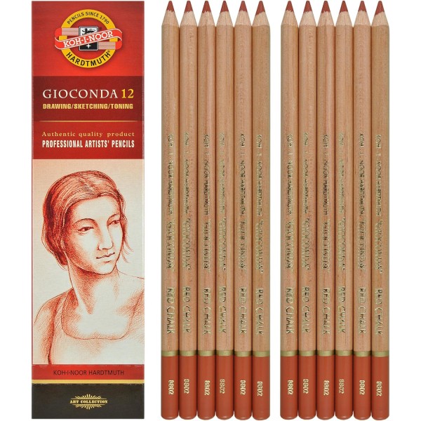 Koh-i-noor Gioconda - 황갈색 세피아, 연필 12개, 8802