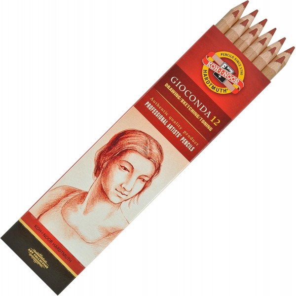 Koh-i-noor Gioconda - 황갈색 세피아, 연필 12개, 8802