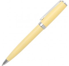 Hugo Boss Gear Icon 볼펜, 노란색 크롬 코팅 황동 소재, 크기: 13.8cm x 1.1cm, HSN2544S