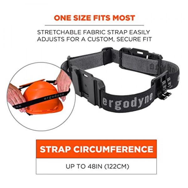 Ergodyne Skullerz 8980 Ergodyne 탈착식 헤드램프용 범용 헤드램프 스트랩, 조절 가능한 나일론 헤드밴드 스트랩