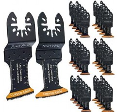 Trivd Frol 100Pcs 곡선 가장자리 진동 도구 블레이드 전문 범용 진동 톱 블레이드 Dewalt, Milwaukee, Makita, Ryobi, Rockwell, Bosch와 호환되는 목재 멀티 도구 블레이드