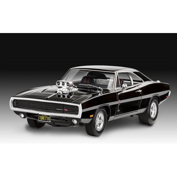 잘 알려진 영화 시리즈를 기반으로 한 Revell 07693 Fast & Furious Dominics 1970 Dodge Charger 1:25 자동차 모델, 전문가를 위한 8.5인치 The Fast and The Furious 진정한 원본 모델 키트, 도
